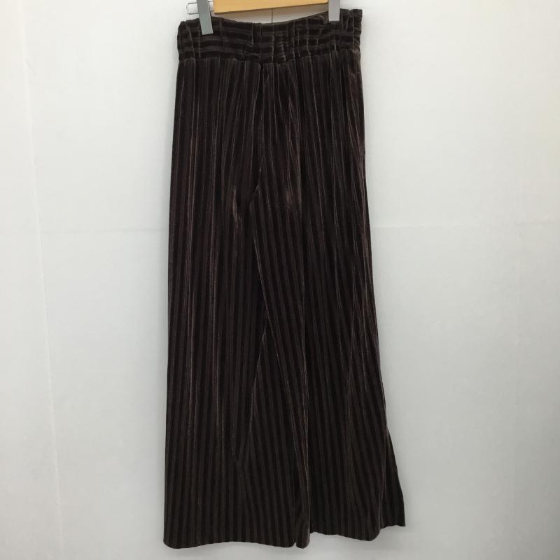 ジーナシス JEANASIS パンツ スラックス JS050293AK ベロアワイドパンツ FREE 無地 茶 / ブラウン /  レディース USED 古着 中古 10139907