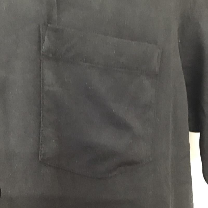 シップス SHIPS シャツ、ブラウス 半袖 711-52-0010 ウォッシャブル オープンカラー レーヨン any XL 無地 黒 / ブラック /  メンズ USED 古着 中古 10112159