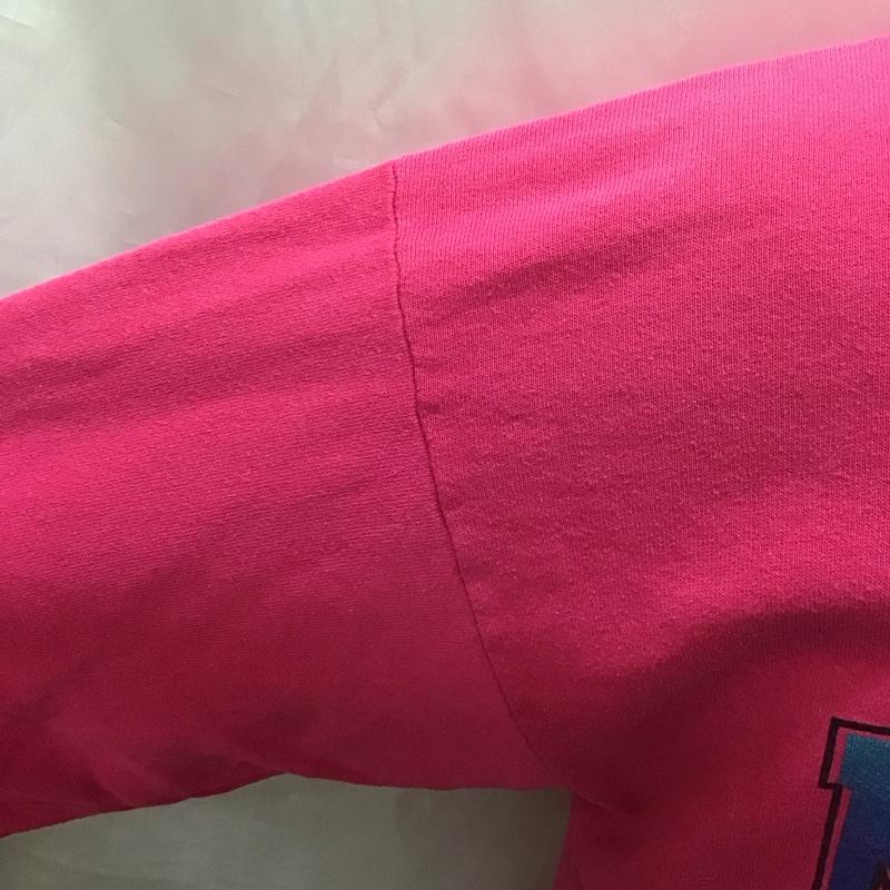 古着 USED トレーナー 長袖 長袖トレーナー スウェット クルーネック リブスウェットカットソー L プリント マゼンタ / マゼンタ /  メンズ USED 古着 中古 10113591