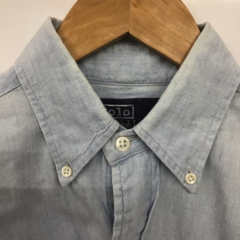 ポロバイラルフローレン Polo by RALPH LAUREN シャツ、ブラウス 長袖 長袖シャツ 無地シャツ カラーシャツ ボタンダウンシャツ デニムシャツ S ロゴ、文字 水色 / ライトブルー /  メンズ USED 古着 中古 10141506
