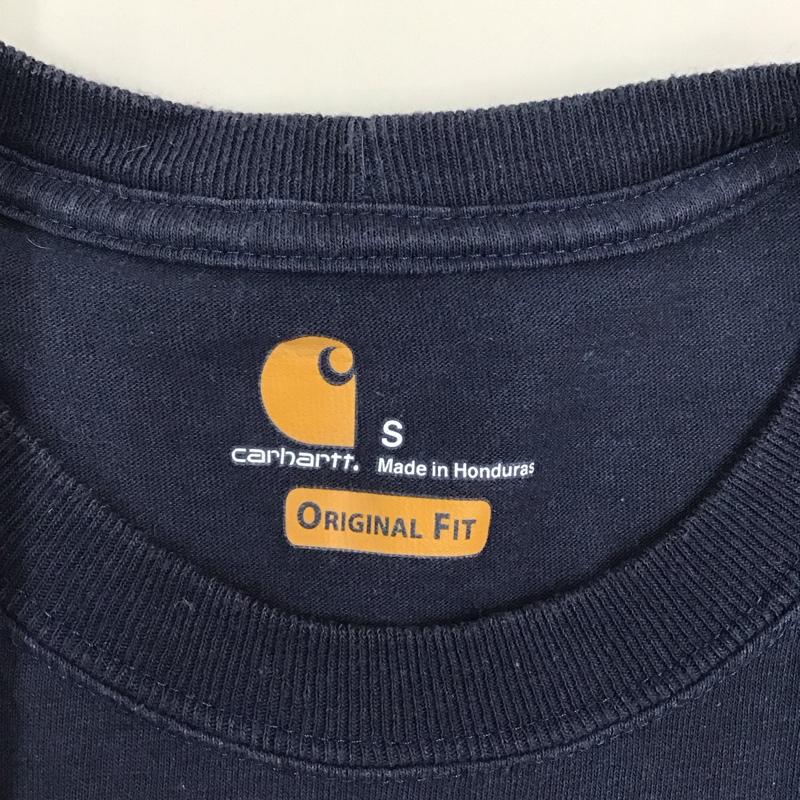 カーハート Carhartt Tシャツ 半袖 半袖カットソー プリントTシャツ クルーネックカットソー S ロゴ、文字 紺 / ネイビー /  メンズ USED 古着 中古 10116251