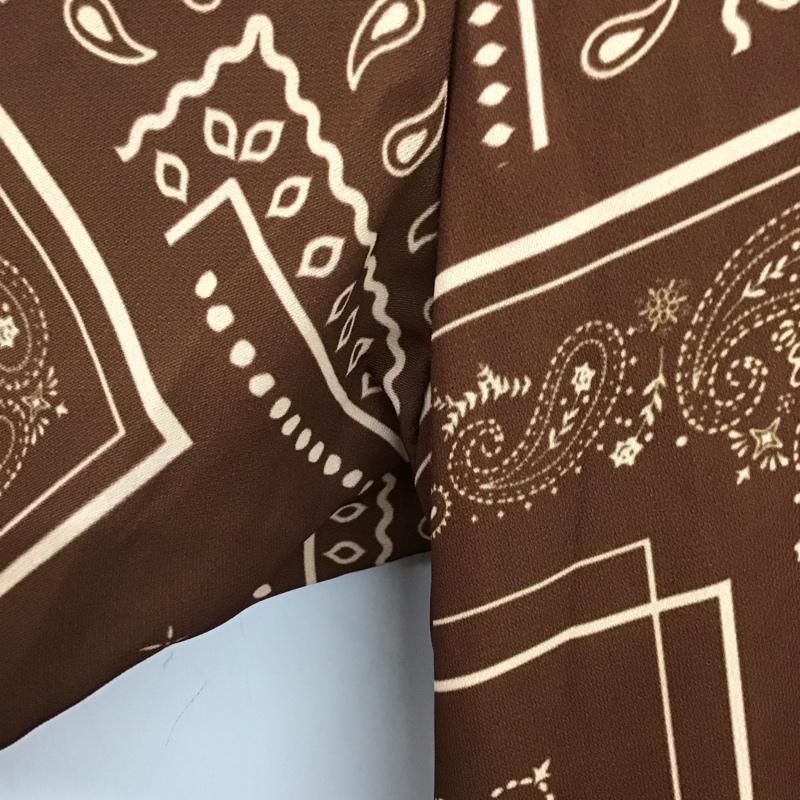 ナノユニバース nano・universe シャツ、ブラウス 長袖 長袖シャツ 総柄シャツ カラーシャツ ヒッコリーシャツ M プリント 茶 / ブラウン /  メンズ USED 古着 中古 10135504