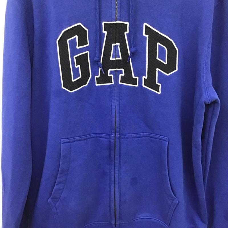 ギャップ GAP パーカー 長袖 ジップアップパーカー 長袖パーカー カジュアルジャケット M ロゴ、文字 青 / ブルー /  メンズ USED 古着 中古 10131986