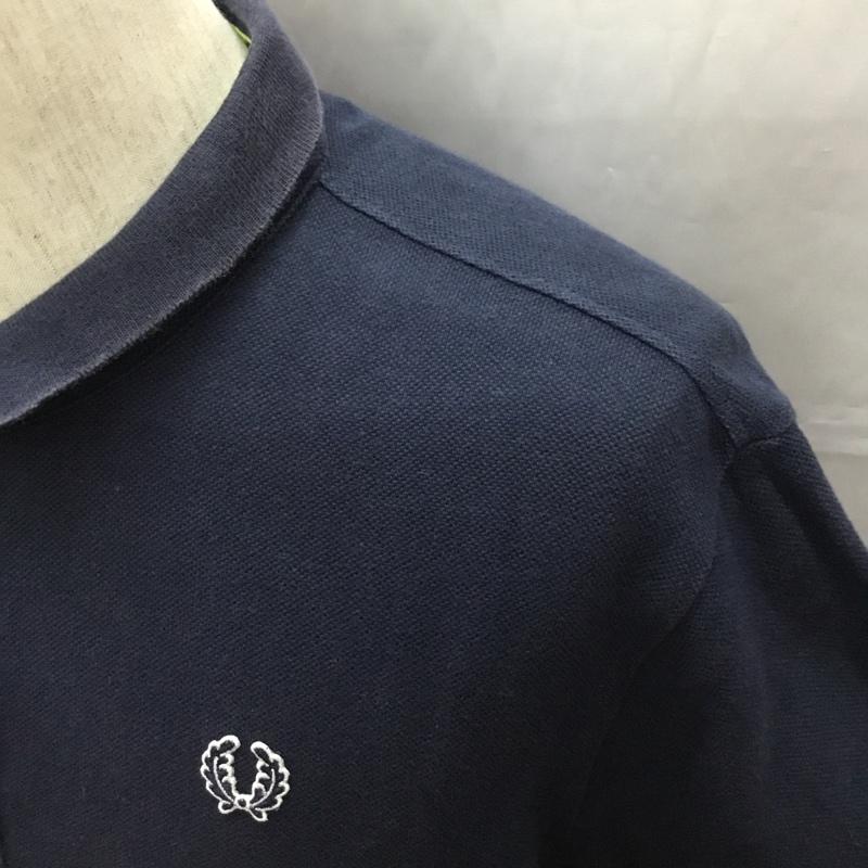 フレッドペリー FRED PERRY ポロシャツ 半袖 半袖ポロシャツ カラーシャツ 半袖カットソー XL ロゴ、文字 紺 / ネイビー /  メンズ USED 古着 中古 10109004