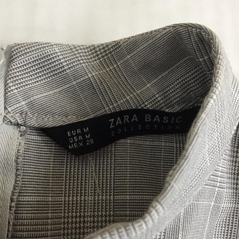 ザラ ZARA ワンピース ロングスカート 半袖ロングワンピース 総柄 タイトスカート M チェック 灰 / グレー /  レディース USED 古着 中古 10113059