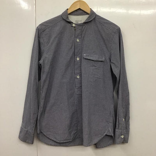 クオドロ quadro シャツ、ブラウス 長袖 長袖シャツ チェックシャツ ノーカラーシャツ 2 チェック 白 / ホワイト / X 青 / ブルー /  メンズ USED 古着 中古 10131766