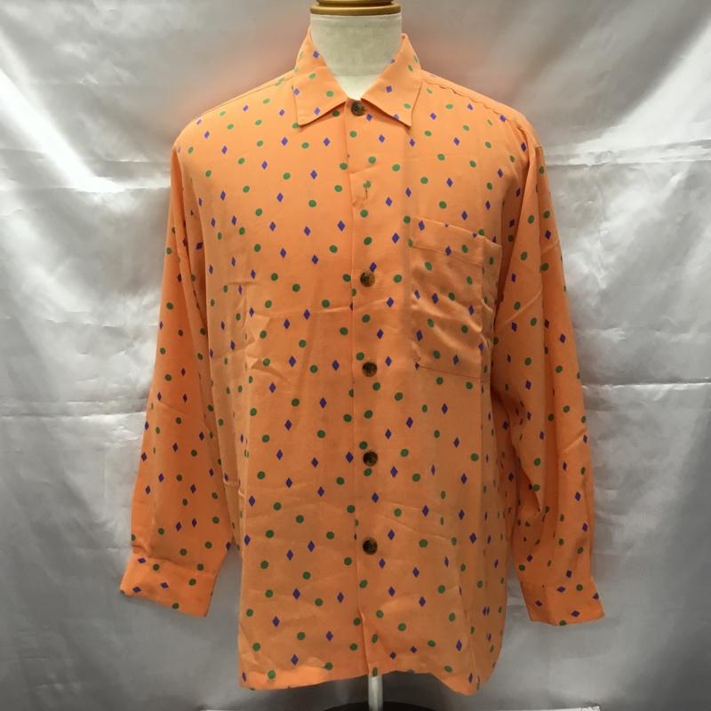 サンタフェ SANTAFE シャツ、ブラウス 長袖 3 総柄 橙 / オレンジ /  メンズ USED 古着 中古 10106306