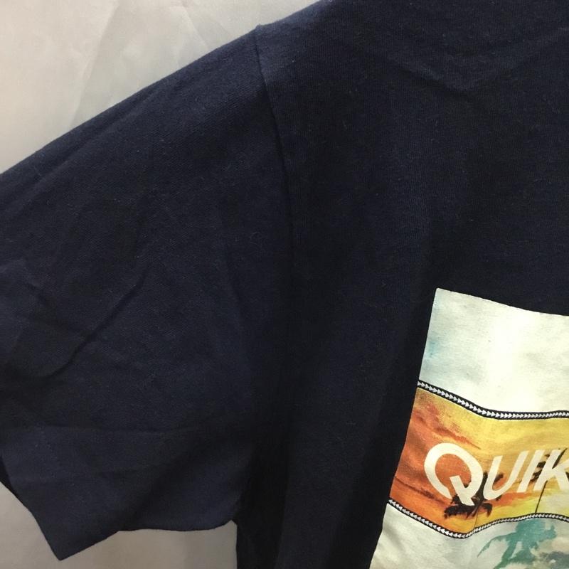 クイックシルバー Quiksilver Tシャツ 半袖 L プリント 紺 / ネイビー /  メンズ USED 古着 中古 10110627