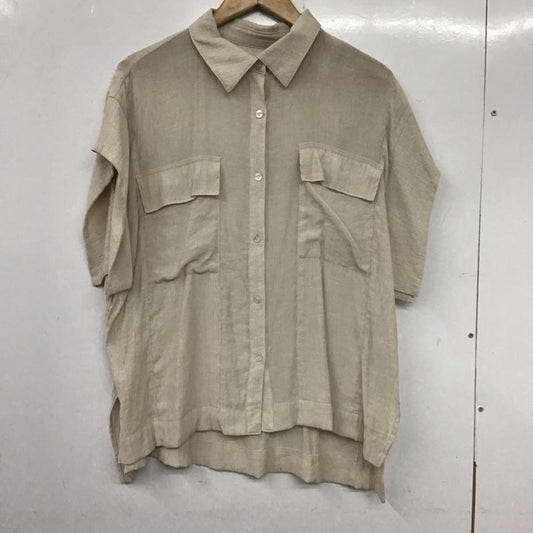 アズールバイマウジー AZUL BY MOUSSY シャツ、ブラウス 半袖 250GAT30-037F シアー半袖デザインシャツ FREE 無地 ベージュ / ベージュ /  レディース USED 古着 中古 10139241