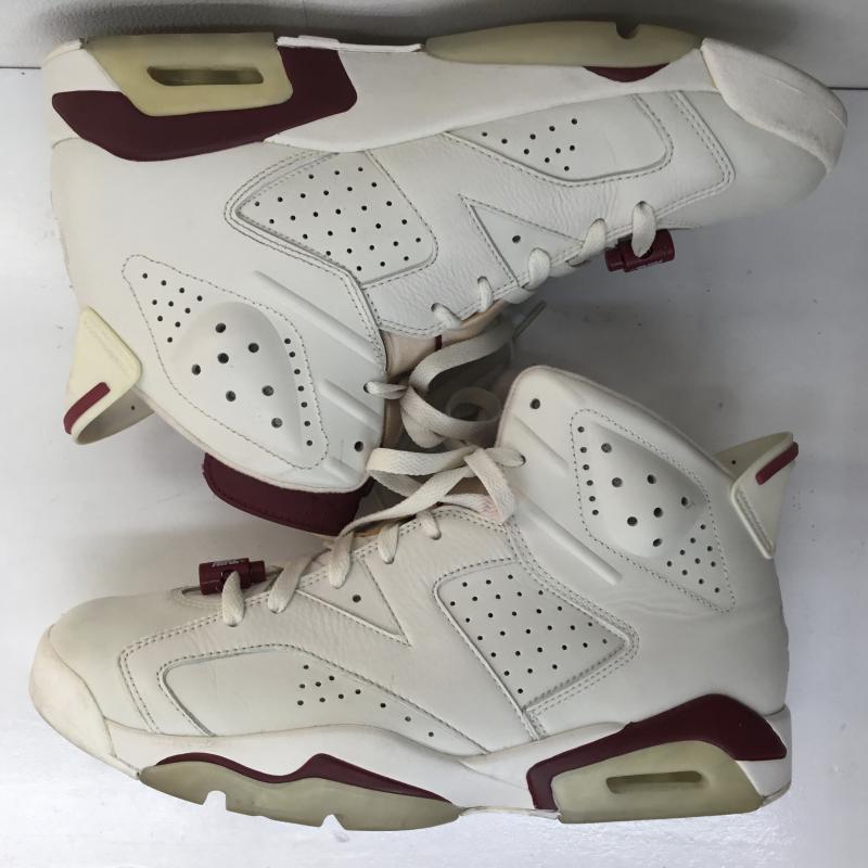 ナイキ NIKE スニーカー スニーカー AIR JORDAN 6 RETRO MAROON エアジョーダン 6 レトロ マルーン 384664-116 28.5cm ロゴ、文字 白 / ホワイト / X えんじ / ワインレッド /  メンズ USED 古着 中古 10107072