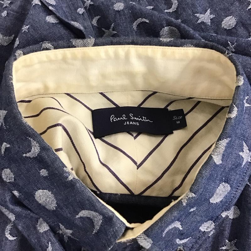 ポールスミス Paul Smith シャツ、ブラウス 長袖 長袖シャツ デニムシャツ 総柄シャツ M プリント インディゴ / インディゴ /  メンズ USED 古着 中古 10135470