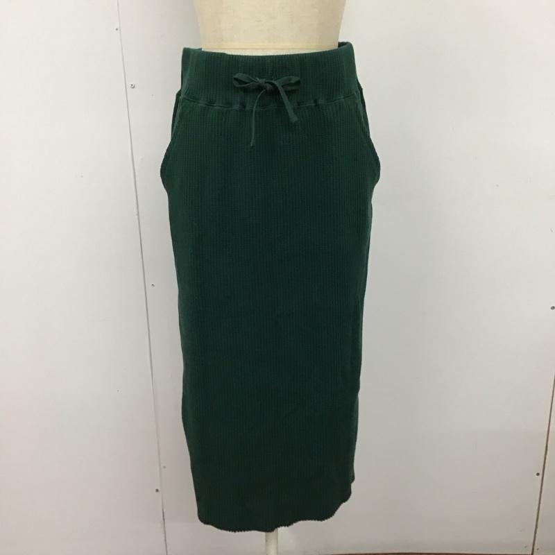 ローリーズファーム LOWRYS FARM スカート ロングスカート LFM50003TS ヘンケイワッフルカットスカート L 無地 緑 / グリーン /  レディース USED 古着 中古 10122452