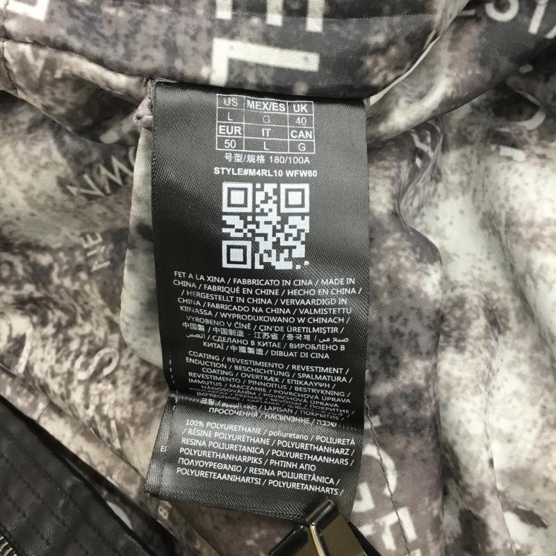 ゲス Guess ジャケット、上着 ジャンパー、ブルゾン Faux　leather　bomber L ワンポイント X プリント 黒 / ブラック /  メンズ USED 古着 中古 10122732