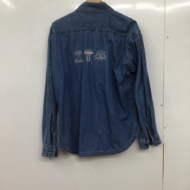 アヴィレックス AVIREX シャツ、ブラウス 長袖 長袖シャツ 無地シャツ カラーシャツ デニムシャツ M 無地 インディゴ / インディゴ /  メンズ USED 古着 中古 10135879