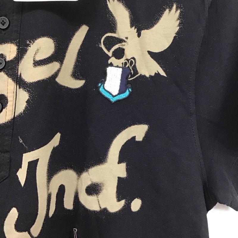 ディーゼル DIESEL ポロシャツ 半袖 S プリント 黒 / ブラック /  メンズ USED 古着 中古 10138216