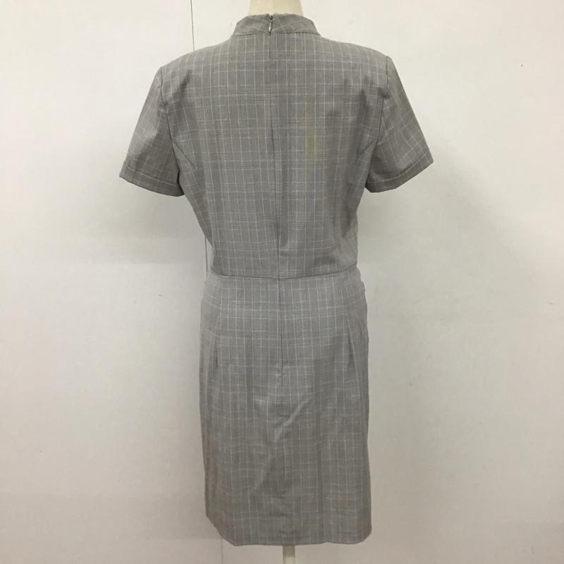 ザラ ZARA ワンピース ロングスカート 半袖ロングワンピース 総柄 タイトスカート M チェック 灰 / グレー /  レディース USED 古着 中古 10113059
