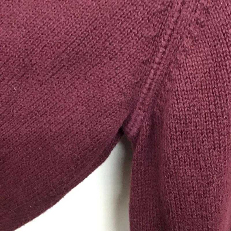 トミーヒルフィガー TOMMY HILFIGER ニット、セーター 長袖 長袖ニットカットソー クルーネック セーター XL ロゴ、文字 えんじ / ワインレッド /  メンズ USED 古着 中古 10141810