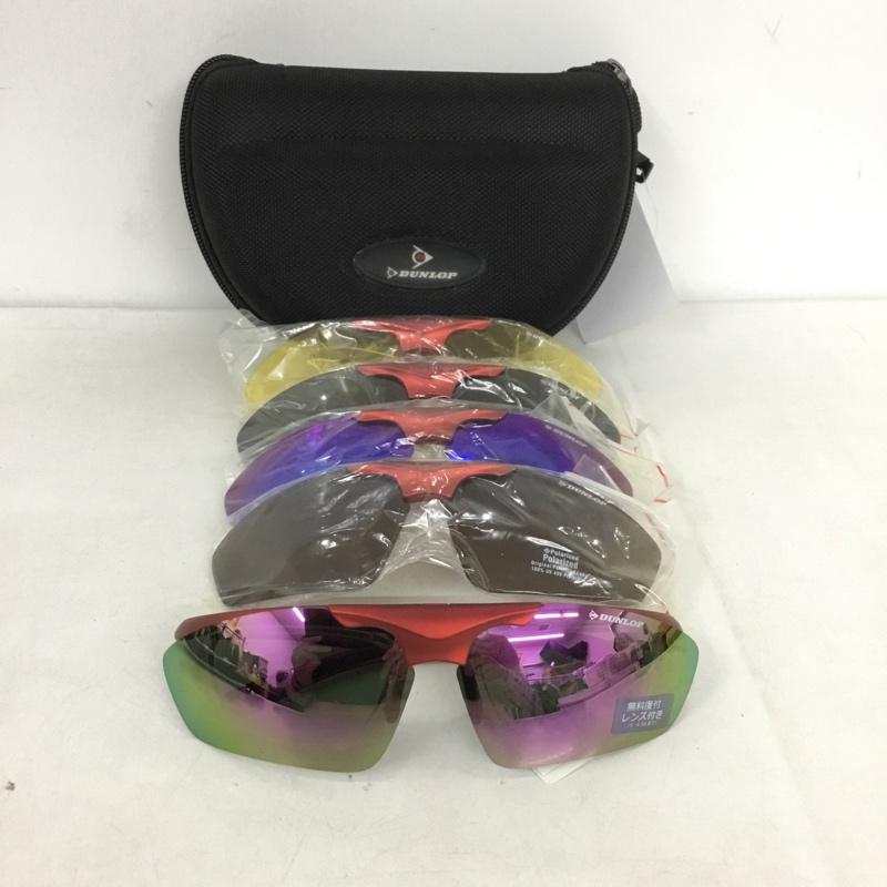 ダンロップ DUNLOP めがね・サングラス サングラス DU-010 スポーツサングラス ミラーレンズ ロゴ、文字 赤 / レッド /  メンズ USED 古着 中古 10140537