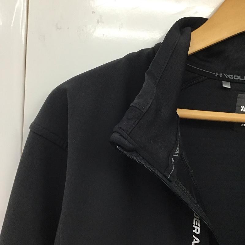 アンダーアーマー UNDER ARMOUR ジャケット、上着 ジャケット、ブレザー ハーフジップ XL 無地 黒 / ブラック /  メンズ USED 古着 中古 10134860