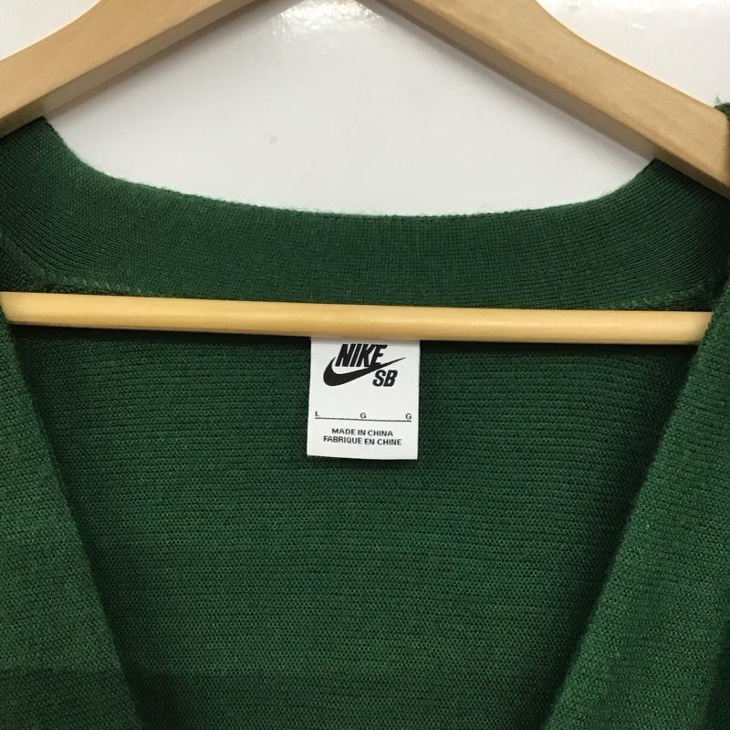 ナイキ NIKE カーディガン 長袖 dq6307-341 ナイキエスビーVネックニット無地セーター カーディガン L ロゴ、文字 緑 / グリーン /  メンズ USED 古着 中古 10145570