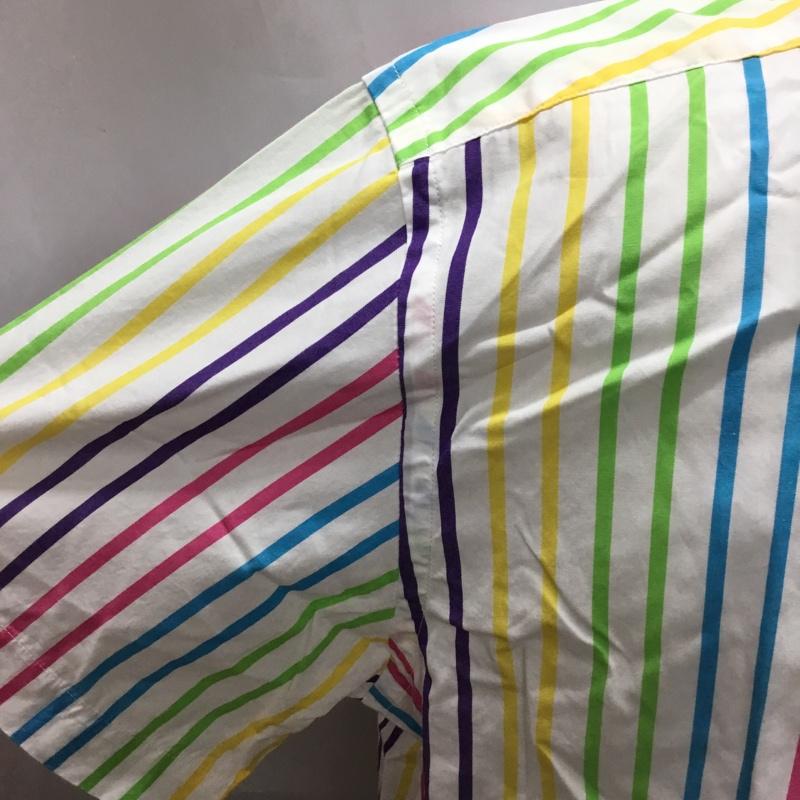 トミーヒルフィガー TOMMY HILFIGER シャツ、ブラウス 半袖 11-2117700 ボタンダウン コットン ストライプ L ワンポイント マルチカラー / マルチカラー /  メンズ USED 古着 中古 10111606