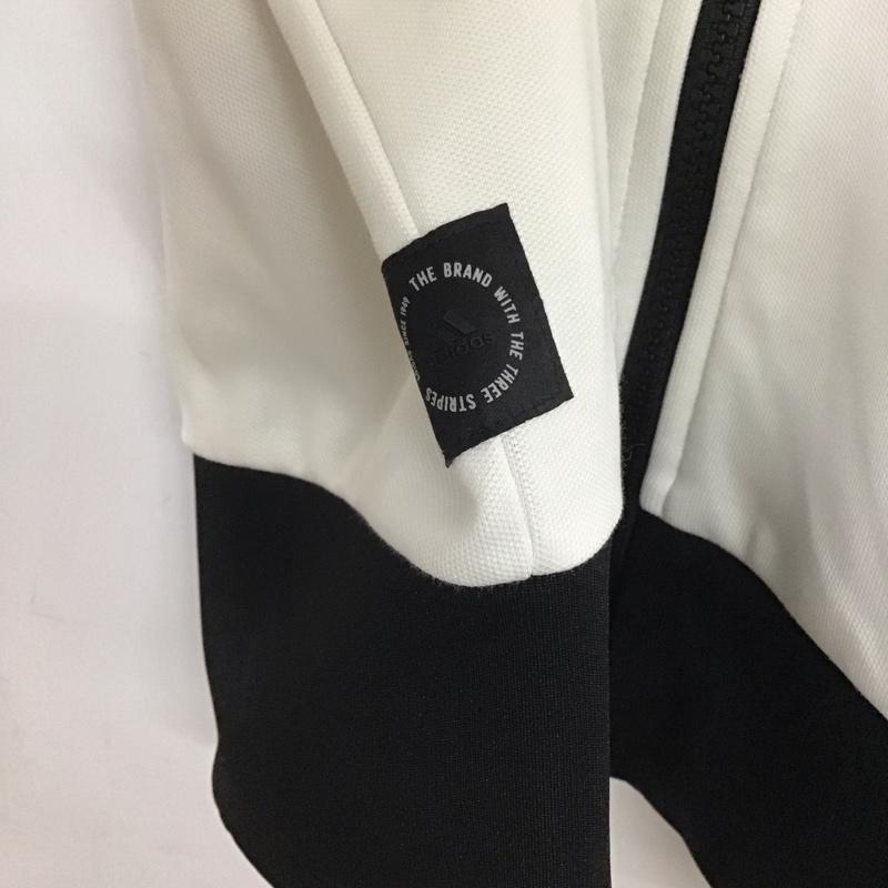 アディダス adidas ジャケット、上着 ジャンパー、ブルゾン iw5526 スポーツウェアジャージ ジップアップジャケット M ロゴ、文字 白 / ホワイト / X 黒 / ブラック /  メンズ USED 古着 中古 10140992