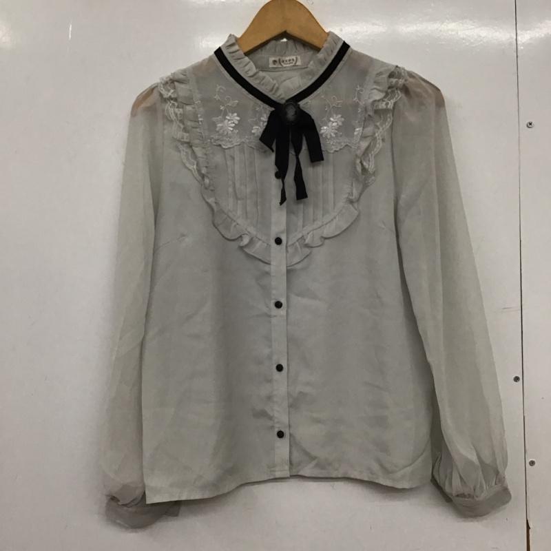アクシーズファム axes femme シャツ、ブラウス 長袖 M 無地 灰 / グレー /  レディース USED 古着 中古 10150997