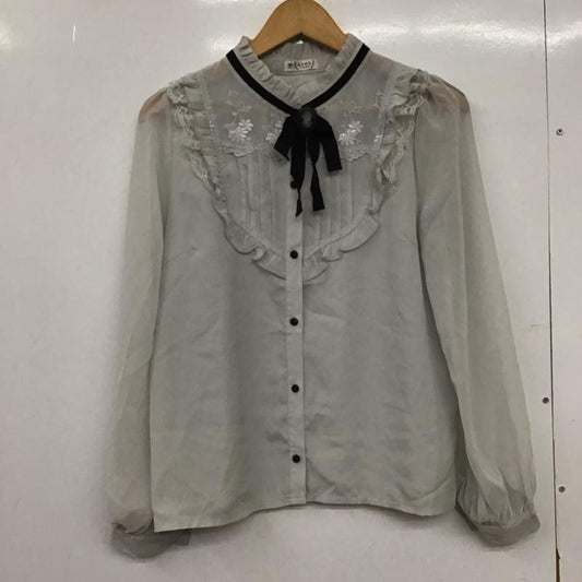 アクシーズファム axes femme シャツ、ブラウス 長袖 M 無地 灰 / グレー /  レディース USED 古着 中古 10150997