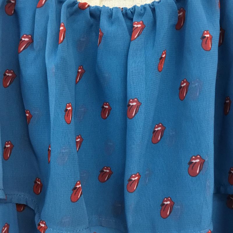 スライ SLY ワンピース ミニスカート The Rolling Stones×SLY ローリングストーンズ リップ＆タンワンピース 2 総柄 青 / ブルー / X 赤 / レッド /  レディース USED 古着 中古 10048210