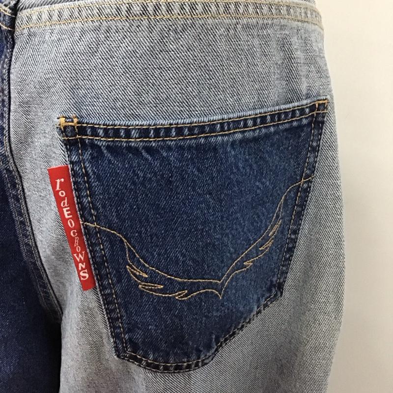 ロデオクラウンズ Rodeo Crowns パンツ デニム、ジーンズ 420DSM11-0090 ラップワイドパンツ タグ付き M ダメージ加工 青 / ブルー /  レディース USED 古着 中古 10113001