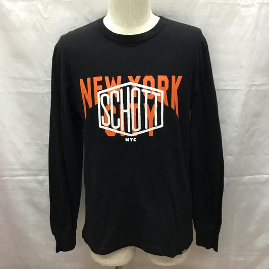 ショット schott カットソー 長袖 半袖カットソー プリントTシャツ クルーネックカットソー M プリント 黒 / ブラック /  メンズ USED 古着 中古 10108931