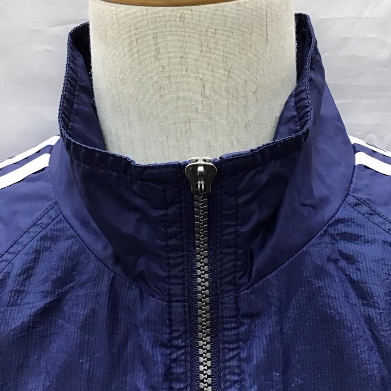 アディダス adidas ジャケット、上着 ジャンパー、ブルゾン ジップアップジャケット ジャンパー ジャケット カジュアルジャケット アウター M ロゴ、文字 紺 / ネイビー /  メンズ USED 古着 中古 10117450