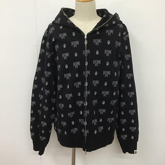 ア ベイシング エイプ A BATHING APE×PORTER パーカー 長袖 ジップアップパーカー 長袖パーカー フード付きパーカー XXL 総柄 X ロゴ、文字 黒 / ブラック /  メンズ USED 古着 中古 10107437