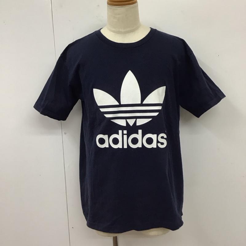 アディダス adidas Tシャツ 半袖 80年代 万国旗タグ USA製 ロゴ、文字 紺 / ネイビー /  メンズ USED 古着 中古 10118125