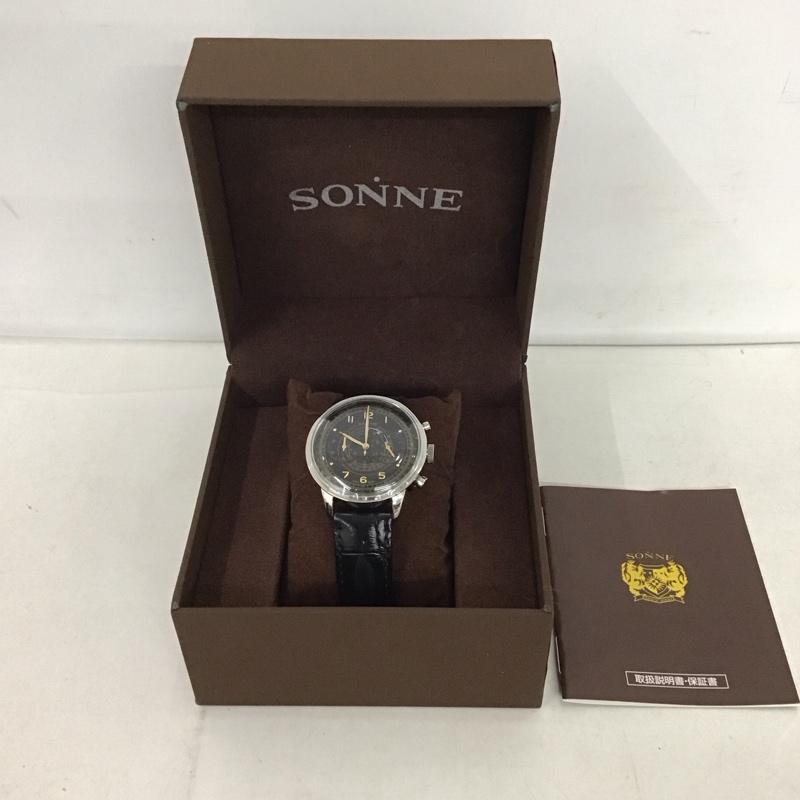 ゾンネ SONNE 腕時計 アナログ（クォーツ式） HI001 箱有 ロゴ、文字 黒 / ブラック /  メンズ USED 古着 中古 10134097