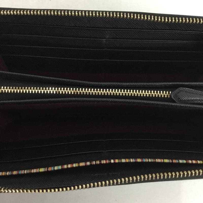 ポールスミス Paul Smith 財布 長財布 ラウンドファスナー ロゴ、文字 黒 / ブラック /  メンズ USED 古着 中古 10137151