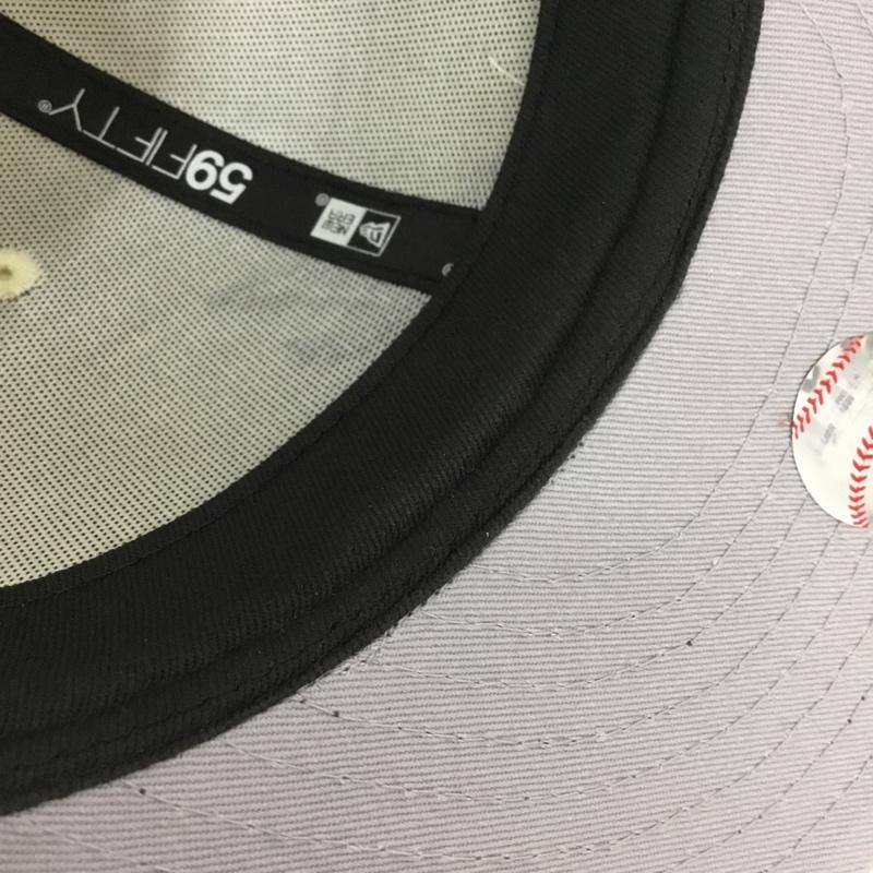 ニューエラ NEW ERA 帽子 キャップ 59FIFTY ATLBRA 58.7cm ロゴ、文字 アイボリー / アイボリー / X えんじ / ワインレッド /  メンズ USED 古着 中古 10135652