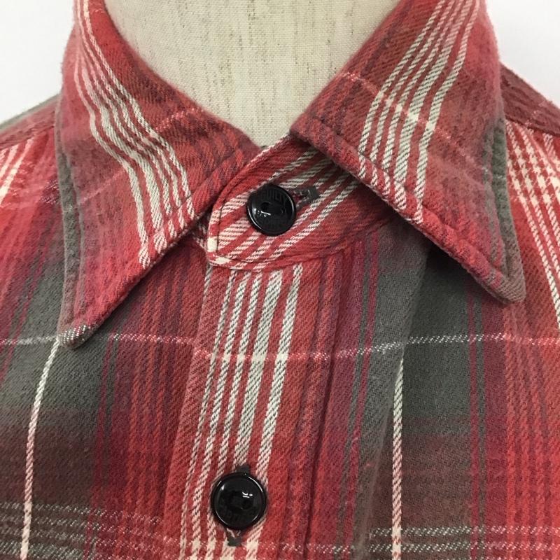 ワコマリア WACKO MARIA シャツ、ブラウス 長袖 コットン GUILTY PARTIES S チェック 白 / ホワイト / X 灰 / グレー / X 赤 / レッド /  メンズ USED 古着 中古 10111882