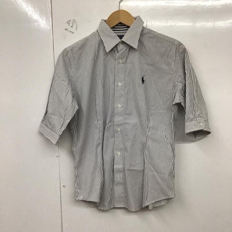 ラルフローレン RALPHLAUREN シャツ、ブラウス 半袖 半袖シャツ ストライプシャツ S ストライプ 白 / ホワイト / X 紺 / ネイビー /  ボーイズ USED 古着 中古 10128765