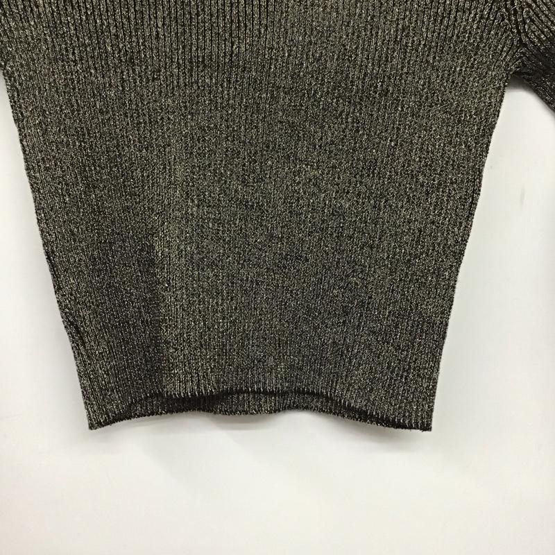 ザラ ZARA Tシャツ 長袖 長袖カットソー 無地カットソー クルーネック S 無地 金 / ゴールド / X 黒 / ブラック /  レディース USED 古着 中古 10143796