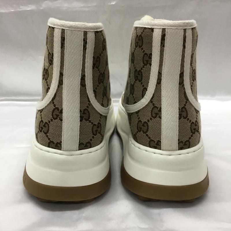 グッチ GUCCI スニーカー スニーカー GG ハイカット 箱有 総柄 ベージュ / ベージュ / X 白 / ホワイト /  メンズ USED 古着 中古 10109199