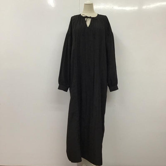 アメリカンホリック AMERICAN HOLIC ワンピース ロングスカート HA23L0H0600 フロントプリーツワンピース 長袖 M 無地 黒 / ブラック /  レディース USED 古着 中古 10118226