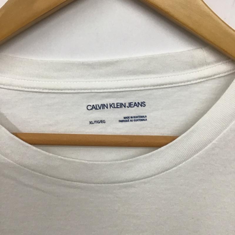 カルバン・クライン Calvin Klein Tシャツ 半袖 XL ロゴ、文字 X プリント 白 / ホワイト /  メンズ USED 古着 中古 10130758