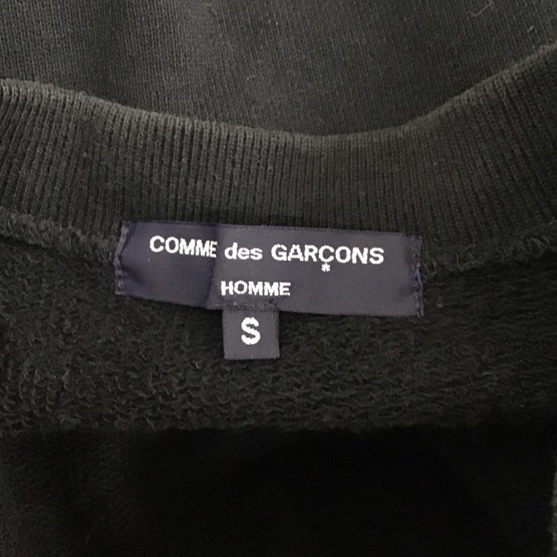 コムデギャルソンオム COMME des GARCONS HOMME トレーナー 長袖 長袖トレーナー スウェット クルーネック リブスウェットカットソー S ロゴ、文字 黒 / ブラック /  メンズ USED 古着 中古 10117630
