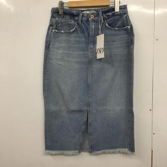 ザラ ZARA スカート ひざ丈スカート デニム タイト S 無地 水色 / ライトブルー /  レディース USED 古着 中古 10148428