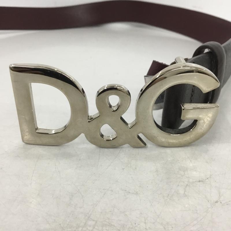 ドルチェアンドガッバーナ DOLCE&GABBANA ベルト・バックル ベルト ロゴバックル レザー D&G ロゴ、文字 ダークブラウン / ダークブラウン /  メンズ USED 古着 中古 10142416