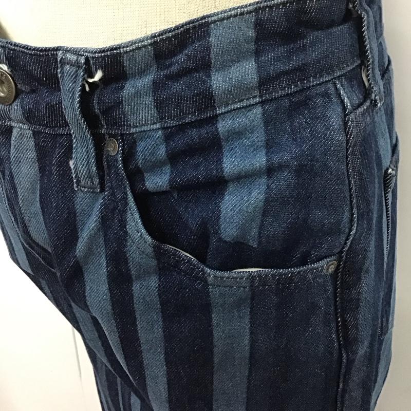 リーバイストラウスアンドコー Levi Strauss & co. パンツ デニム、ジーンズ デニムパンツ スリムパンツ カジュアルパンツ ストライプ インディゴ / インディゴ /  レディース USED 古着 中古 10125161