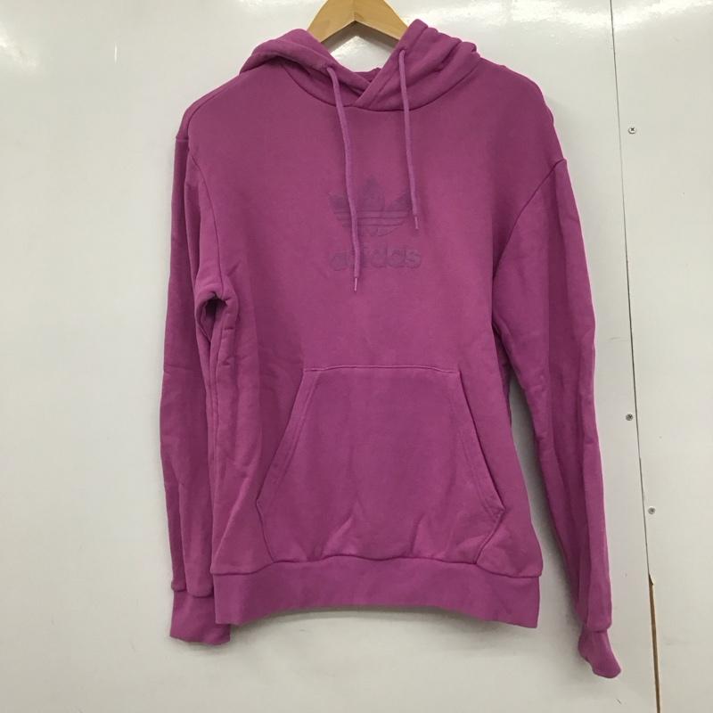 アディダス adidas パーカー 長袖 hs8894 スウェット プルオーバーパーカー S ロゴ、文字 紫 / パープル /  レディース USED 古着 中古 10147696