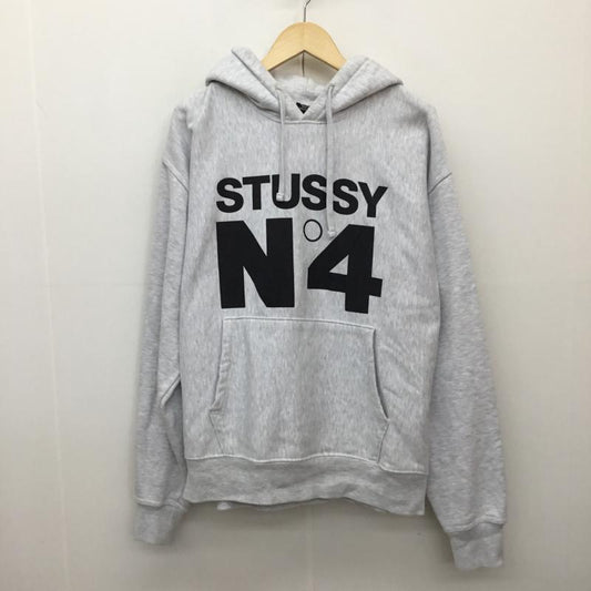 ステューシー STUSSY パーカー 長袖 No.4 Hoodie M ロゴ、文字 灰 / グレー /  メンズ USED 古着 中古 10138293