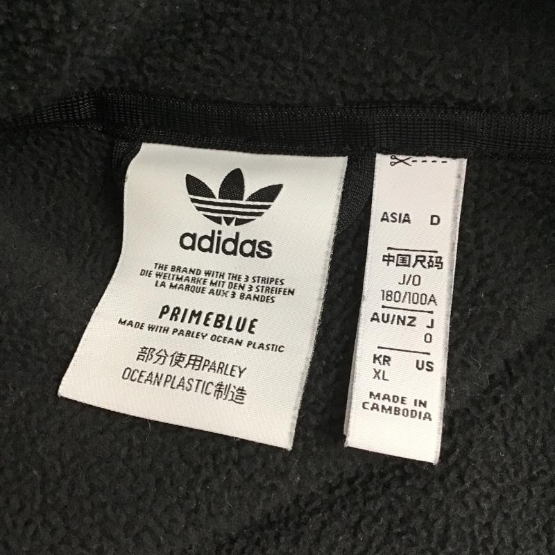 アディダス adidas ジャケット、上着 ジャケット、ブレザー GN8043 TricolorPolarFleece12ZipHoodie 長袖フリースジャケット ジップアップ ロゴ、文字 黒 / ブラック /  メンズ USED 古着 中古 10105583